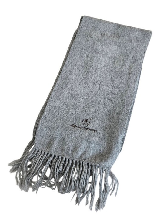Alpaca Camargo Accessories - Alpaca Camargo Light Gray Fringe Scarf Unisex